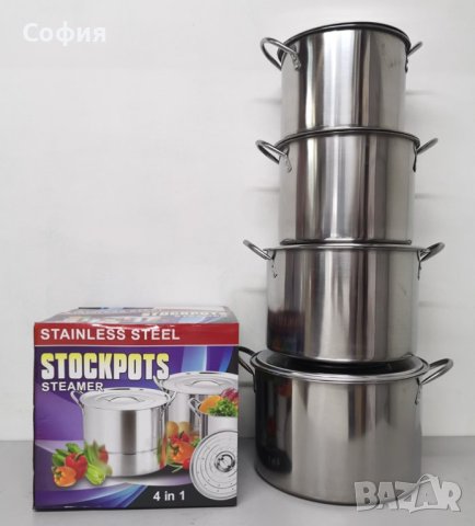 Комплект тенджери от неръждаема стомана, снимка 1 - Съдове за готвене - 43059922