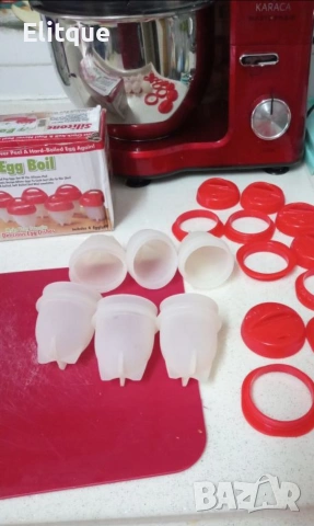 Силиконови формички за варене на яйца без черупка – комплект 6 броя, снимка 4 - Форми - 53398201