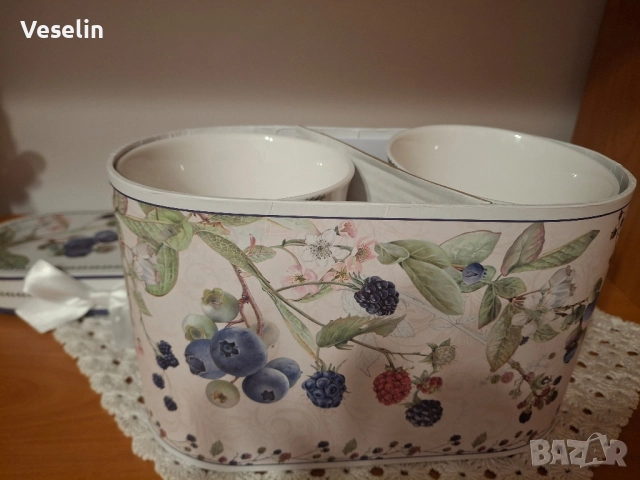 Подаръчен комплект- 2- ка порцеланови чаши, снимка 2 - Чаши - 51695837