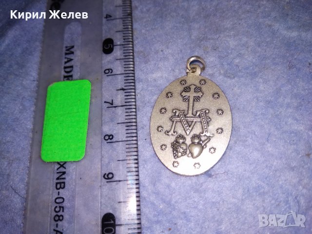 СТАРА ПОСРЕБРЕНА ДВУСТРАННА НЕМСКА РЯДКА КАТОЛИЧЕСКА ИКОНКА РЕЛИГИОЗЕН МЕДАЛЬОН 31198, снимка 6 - Антикварни и старинни предмети - 39856823