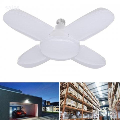 80W регулируема LED лампа за дома, гаража, мазе и други - E27, снимка 1
