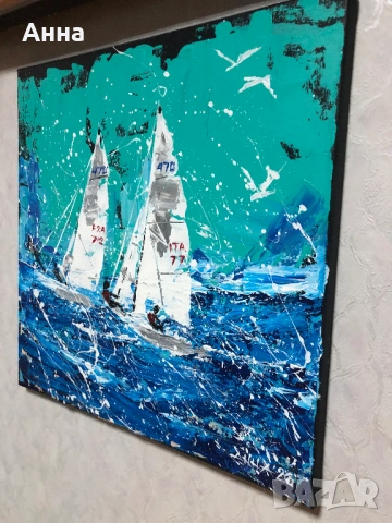 Авторска абстрактна картина, снимка 8 - Картини - 53601472