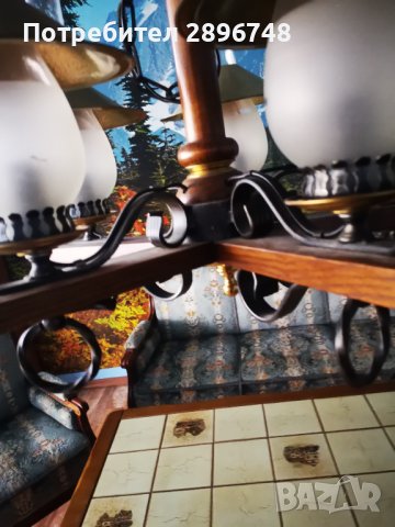 Два полилеия от ковано желязо и мед , снимка 2 - Полилеи - 43899820