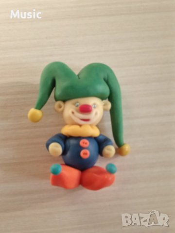 ✅Арт стара фигурка на клоун ръчна изработка от полимерна глина, снимка 1 - Колекции - 38250686