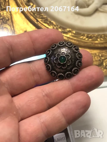 Стара маркирана сребърна брошка, снимка 3 - Антикварни и старинни предмети - 51020755