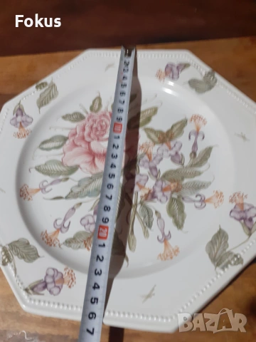 Колекционерска чиния плато порцелан подпис маркировка, снимка 5 - Антикварни и старинни предмети - 53394608