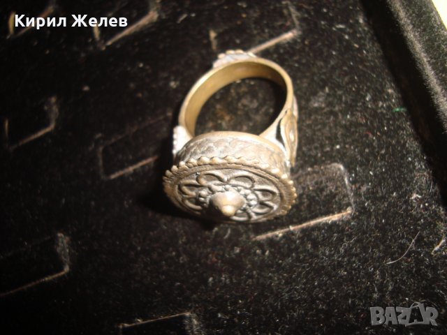 СТАР БОЛЯРСКИ САЧАНЕН ПРЪСТЕН САЧАН БРОНЗ 17-18 ВЕК МНОГО РЯДЪК РЪЧНА КУЮМДЖИСКА ИЗРАБОТКА 22628, снимка 17 - Антикварни и старинни предмети - 33045373