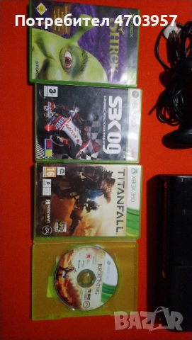 Конзола Xbox 360 E 500GB с Джойстик Кабели и 4 Игри, снимка 2 - Xbox конзоли - 53042624