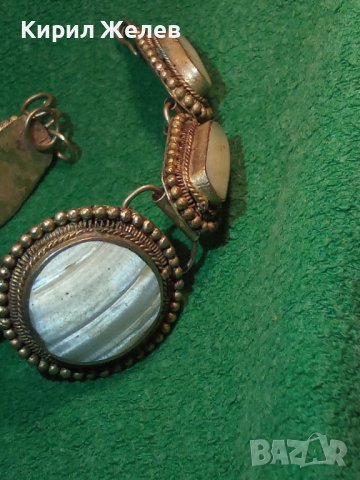 ОСМАНСКА ВЪЗРОЖДЕНСКА СТАРИННА САЧАНЕНА ГРИВНА с БЯЛ ИВИЧЕСТ АХАТ 4973, снимка 2 - Антикварни и старинни предмети - 29546040