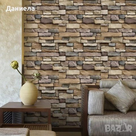 Самозалепващ 3D тапет с тухлен ефект – PVC, водоустойчив и шумоизолиращ, 300 x 35 см, снимка 3 - Декорация за дома - 53566552