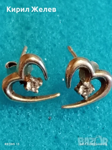 Стилни дамски обеци във формата на сърце ❤️ с кристали 25912, снимка 6 - Обеци - 52686168