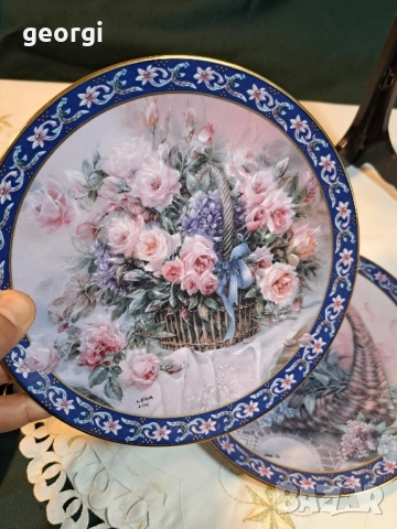 декоративни порцеланови чинии с цветя Lena Liu's 27/4, снимка 13 - Декорация за дома - 51706453