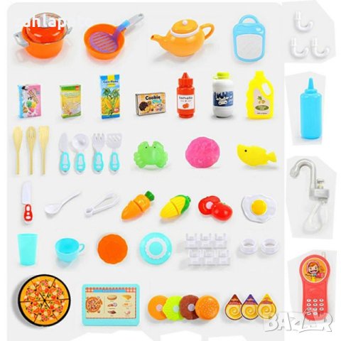 Мултифункционална детска кухня с пара 100см. - Синя, снимка 7 - Играчки за стая - 43297547