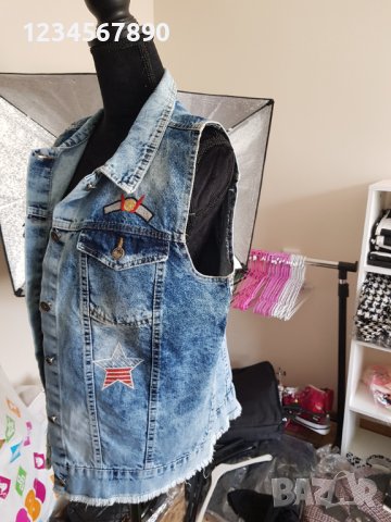 Нов дънков елек, снимка 4 - Елеци - 40529998