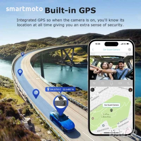 Видеорегистратор, Паркинг наблюдение, 4G, GPS Двоен обектив 3MP+3MP, снимка 3 - Аксесоари и консумативи - 52633954