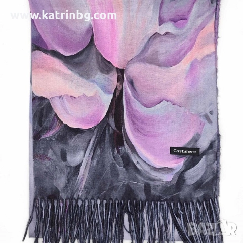 Шал и ръкавици в лилаво си сиво-Подаръчен комплект за жена Код на продукта:DAK-00003, снимка 2 - Шалове - 52292376