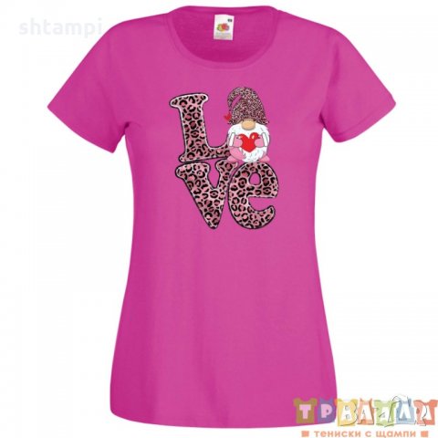 Дамска тениска Свети Валентин Love Gnome Valentine's 11