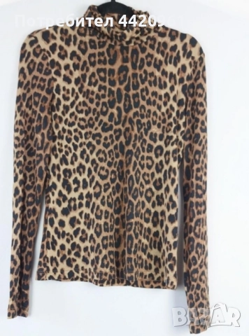 Блуза с поло яка и леапардов принт на Н&М
