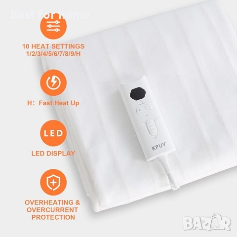 KPUY Premium Електрическо нагревателно одеяло  с 10 настройки за температура, снимка 2 - Други - 52185328