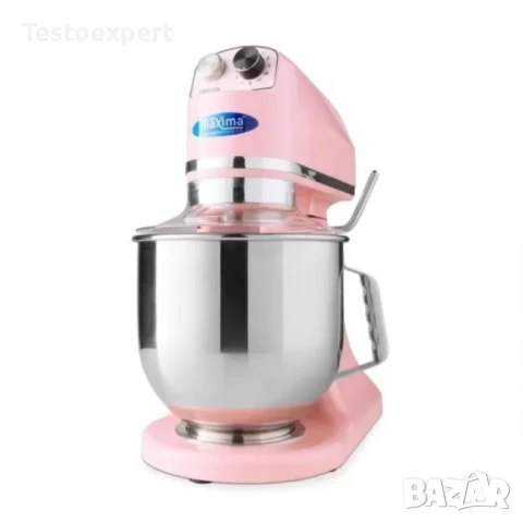 Планетарен миксер 7 литра – пастелно розов, с 11 скорости и накланяща се глава