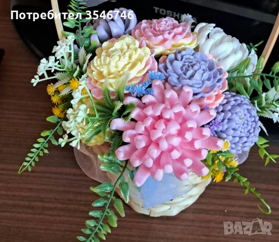 Кошничка с ароматни цветя. , снимка 6 - Изкуствени цветя - 51276699