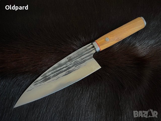 Комплект висококачествени кухненски ножове (три броя). , снимка 5 - Прибори за хранене, готвене и сервиране - 43486639