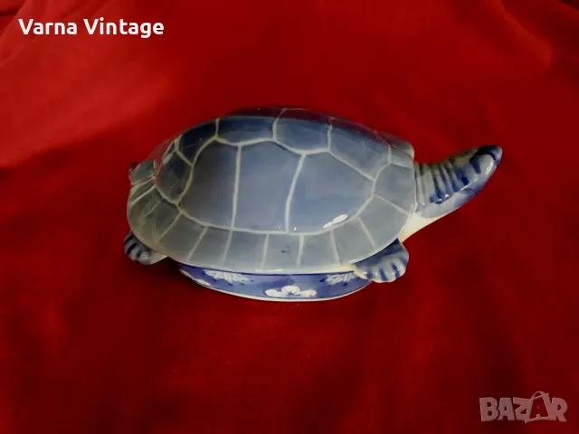 Стара порцеланова кутия за бижута Костенурка., снимка 6 - Антикварни и старинни предмети - 49296971