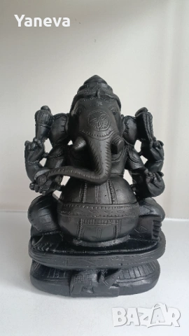 Ганеша , статуетка от Индия, естествен камък, гранит , ръчна изработка. 