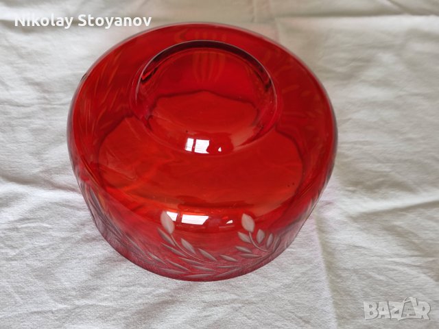 Кристална купа - червена, снимка 5 - Прибори за хранене, готвене и сервиране - 33679633
