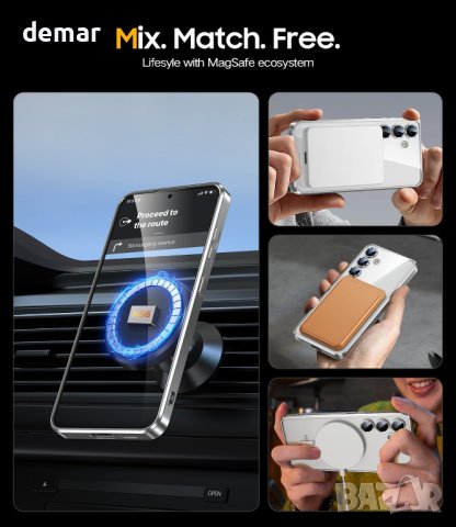 JUESHITUO Магнитен калъф за телефон Samsung S24, капак - сребрист титан, за жени, снимка 4 - Калъфи, кейсове - 44053395