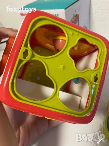 Малък бебешки занимателен куб - 6 в 1, сортер, волан, пиано, музика и светлини, снимка 10 - Образователни игри - 51263951