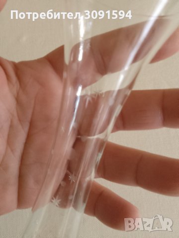  Стилна ваза от кристално стъкло  Размер 24см, снимка 5 - Антикварни и старинни предмети - 43582240