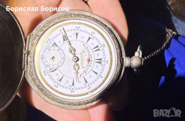 Швейцарски сребърен джобен часовник Zenith