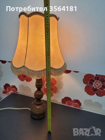  НАМАЛЕНА Настолна лампа с шапка от естествена кожа , снимка 13 - Настолни лампи - 39355658