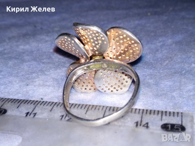 ПРЕЛЕСТЕН СКЪПОЦЕНЕН ФЛОРАЛЕН СРЕБЪРЕН ПРЪСТЕН ЦВЕТЕ СРЕБРО 925 с МНОГО БЛЕСТЯЩИ ЦИРКОНЧЕТА 17150, снимка 14 - Пръстени - 40555229