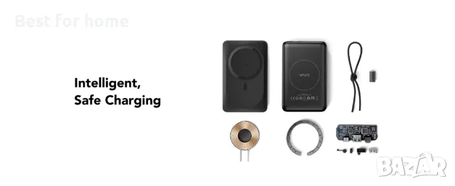 Безжично преносимо зарядно устройство VRURC за iPhone, 10000 mAh Magnetic Power Ban, снимка 14 - Външни батерии - 47467662