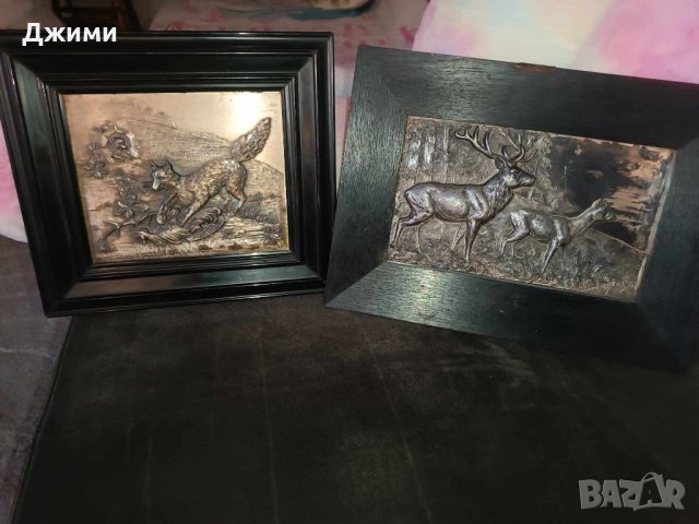 две прекрасни калаено сребърни картини, снимка 3 - Антикварни и старинни предмети - 43584656