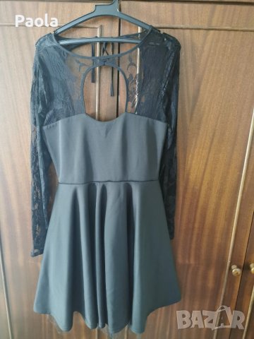 Рокля Jordannis черна с тюл и дантела размер М, снимка 5 - Рокли - 36889848