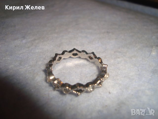 КРИСТАЛЕН АЖУРЕН КРАСИВ ФИН СРЕБРИСТ ПРЪСТЕН ТИП ХАЛКА 27664, снимка 9 - Пръстени - 37515796