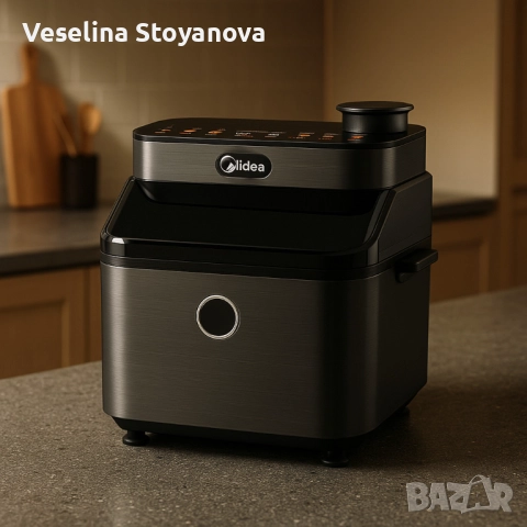 Midea DualTaste Air Fryer MF-CY75C2 – 7L капацитет, JuicyLock технология, снимка 3 - Фритюрници - 52521289