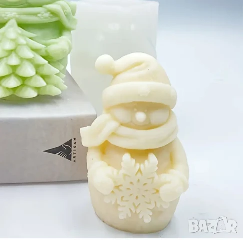 Молд Снежен човек със снежинка , снимка 3 - Форми - 50661387