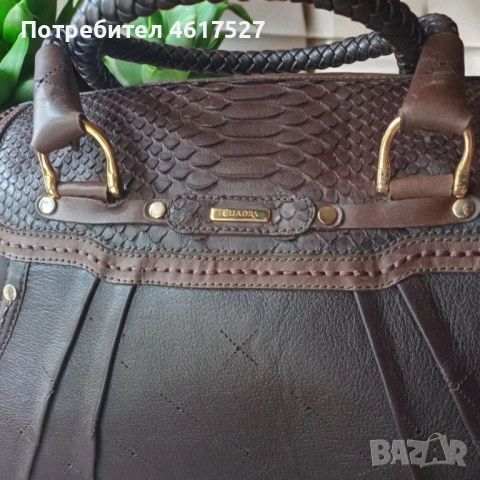 Кафява дамска чанта кожа