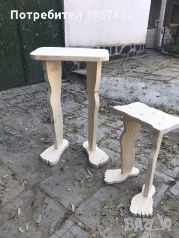 Дизайнерска декоративна дървена маса със стъпала ръчна изработка, снимка 3 - Декорация за дома - 26228497