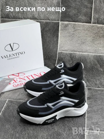 Valentino Мъжки Черни Маратонки👟Мъжки Спортни Обувки В Черен Цвят Валентино Код E543, снимка 2 - Маратонки - 50803590