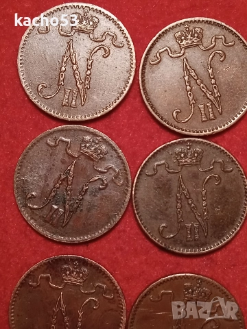 1 пени 1907-1916 г. Русия за Финландия., снимка 6 - Нумизматика и бонистика - 52502523