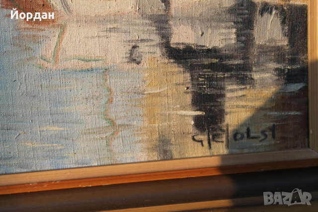 Стара картина масло върху платно 1951 година, снимка 13 - Картини - 53113484