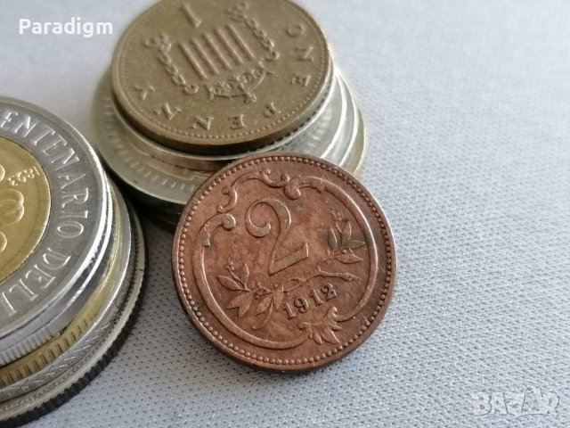 Монета - Австро-Унгария - 2 хелера | 1912г., снимка 1 - Нумизматика и бонистика - 38497599