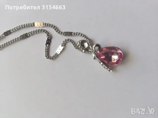 Колие с кристал Капка, снимка 3 - Колиета, медальони, синджири - 50065977