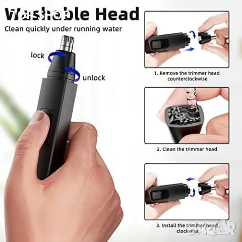 Нов Акумулаторен Тример за уши и нос лице вежди/мъже жени, снимка 6 - Тримери - 49604541