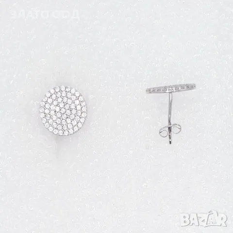 Златни обеци халки от бяло -14К, снимка 15 - Обеци - 39965773